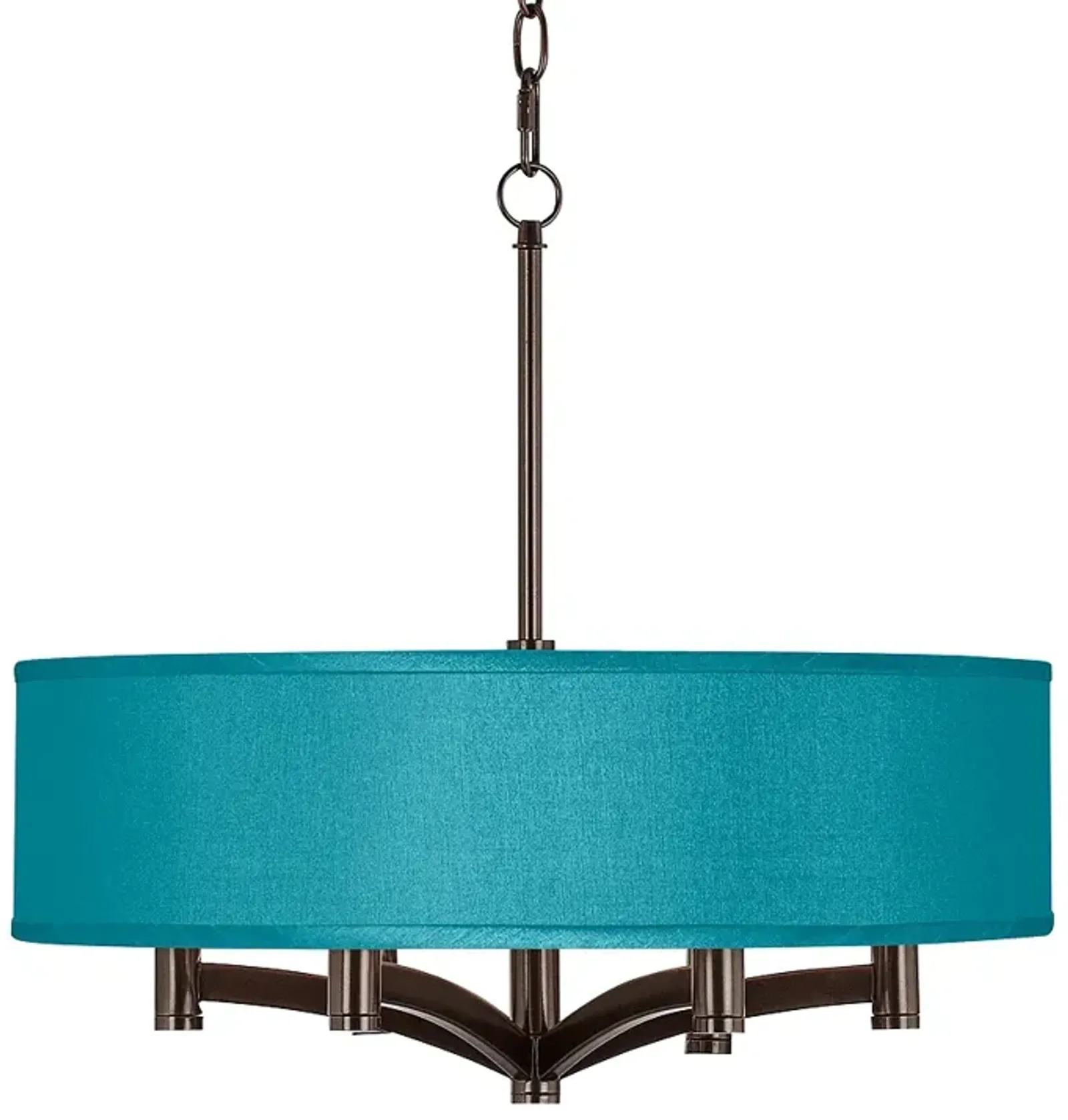 Possini Euro 20" Wide Teal Blue 6-Light Bronze Pendant Chandelier