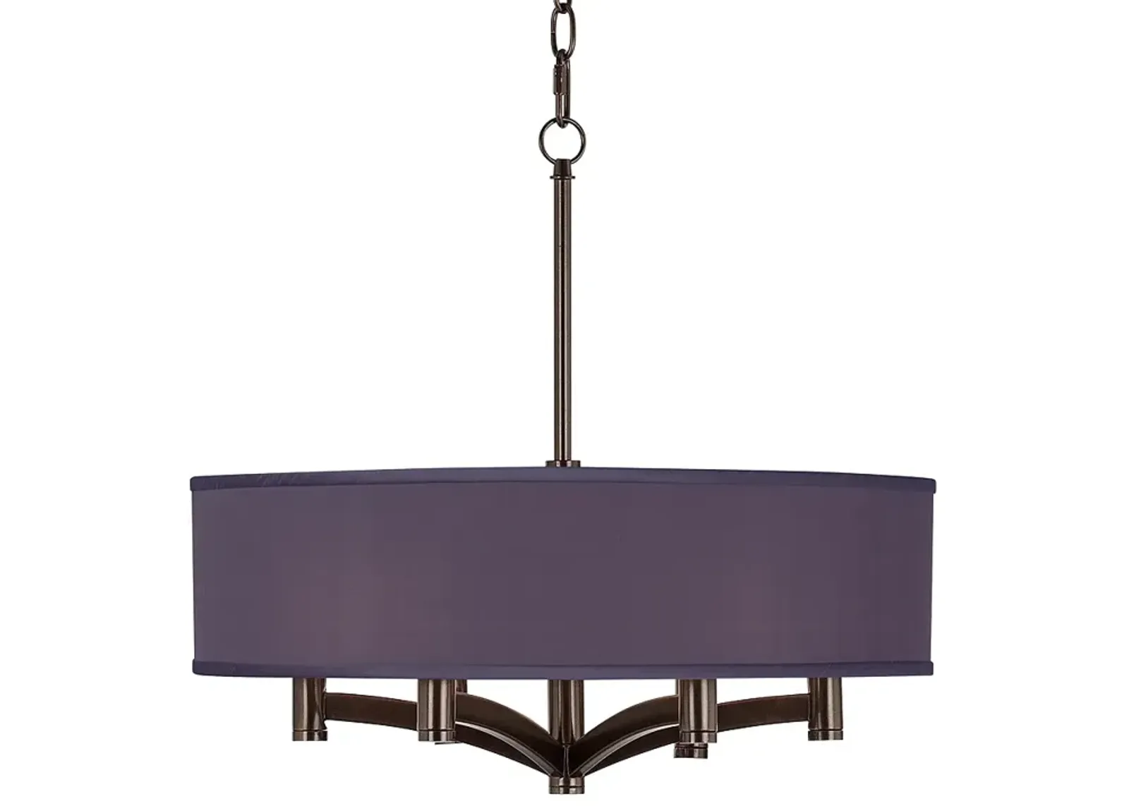 Possini Euro 20" Eggplant Purple 6-Light Bronze Pendant Chandelier