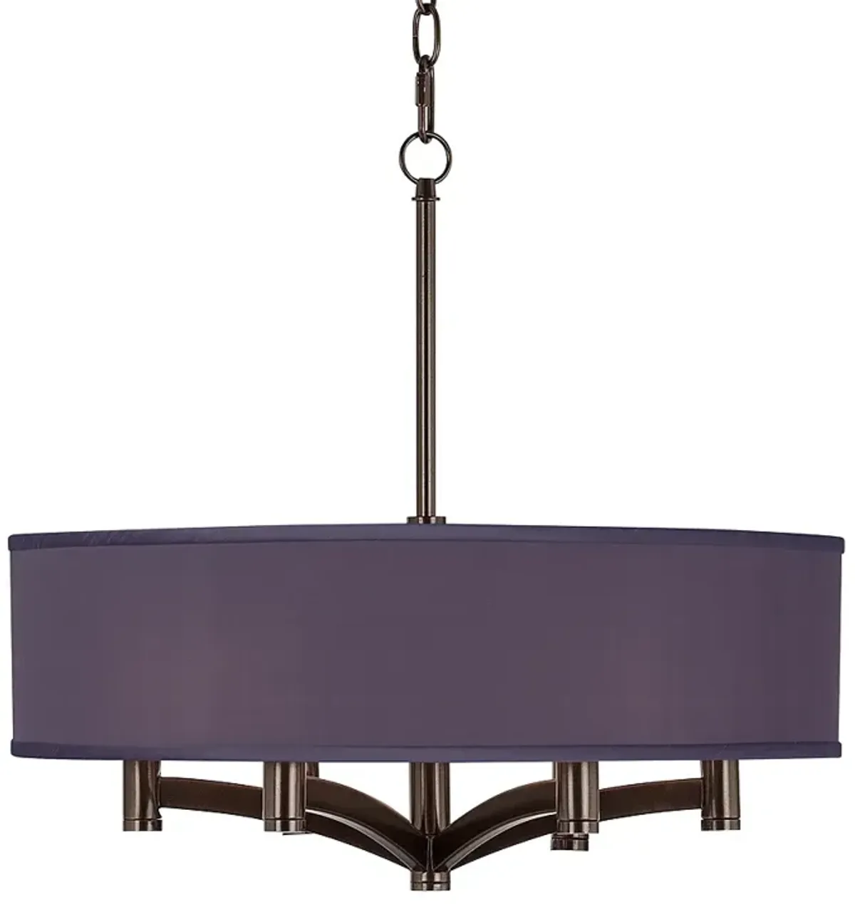 Possini Euro 20" Eggplant Purple 6-Light Bronze Pendant Chandelier