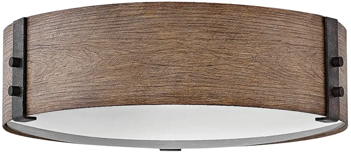 Hinkley Sawyer 15"W Sequoia Faux Wood Outdoor Ceiling Light