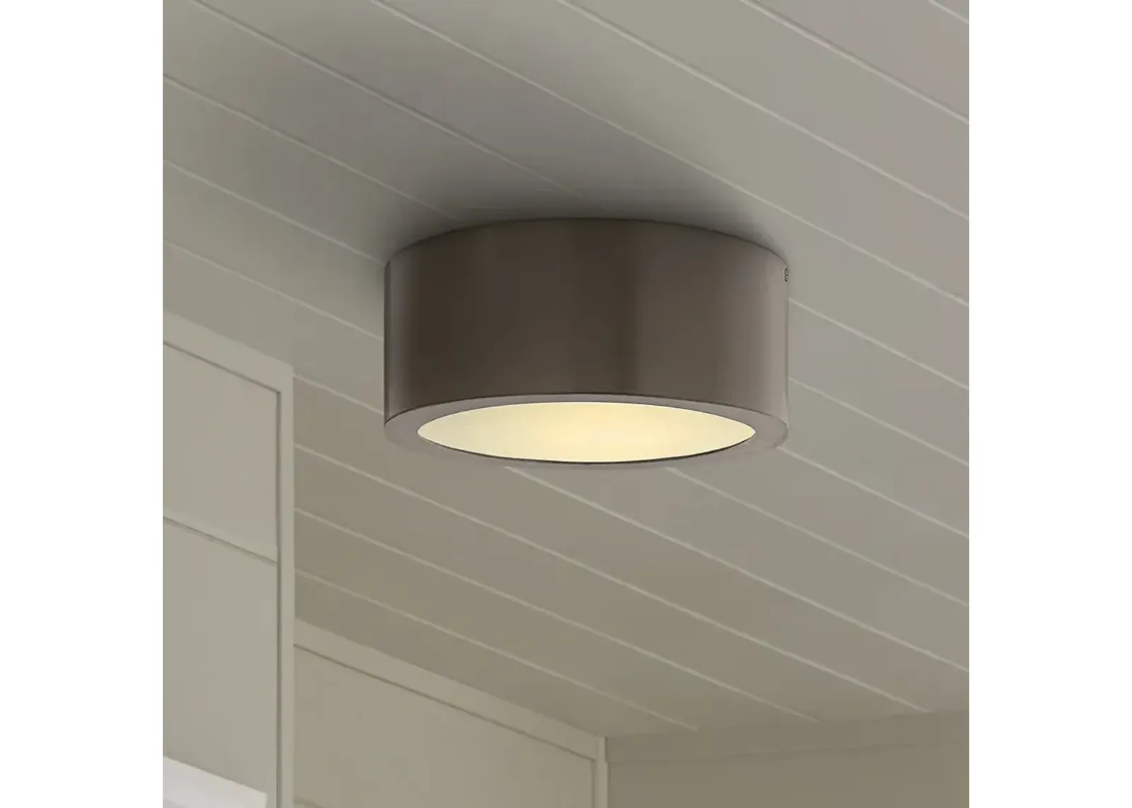 Luna 8" Wide Bronze Cylindrical LED Outdoor Ceiling Light