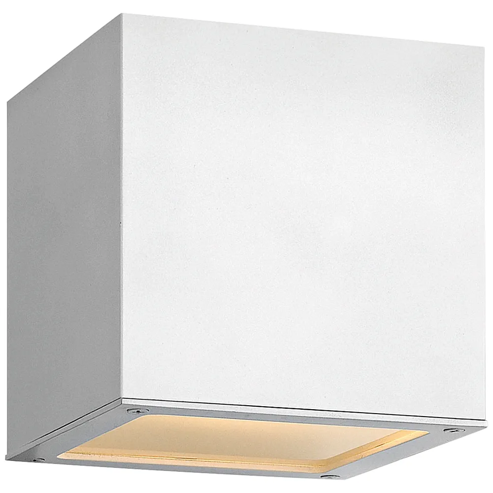 Hinkley Kube 6"H Satin White Square LED Outdoor Wall Light