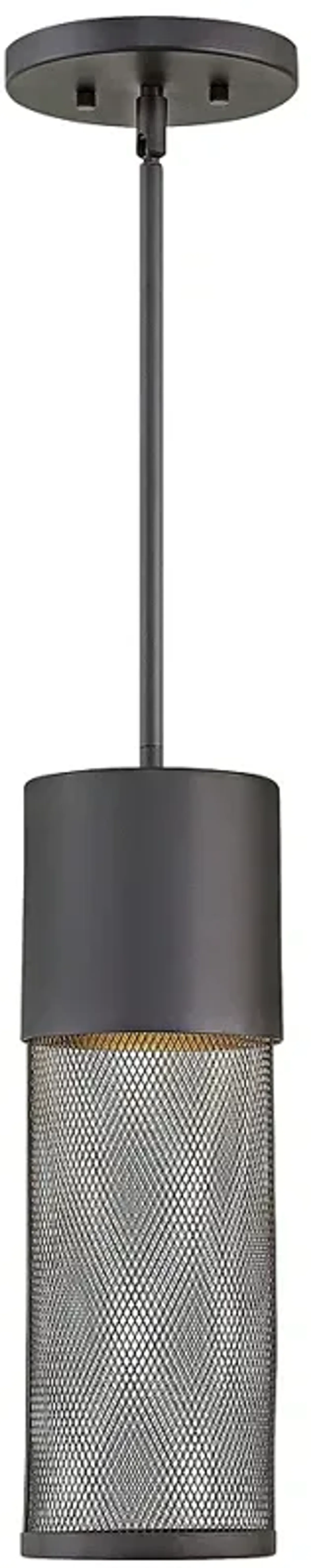 Aria 15 3/4"H Black Cylindrical LED Outdoor Hanging Light