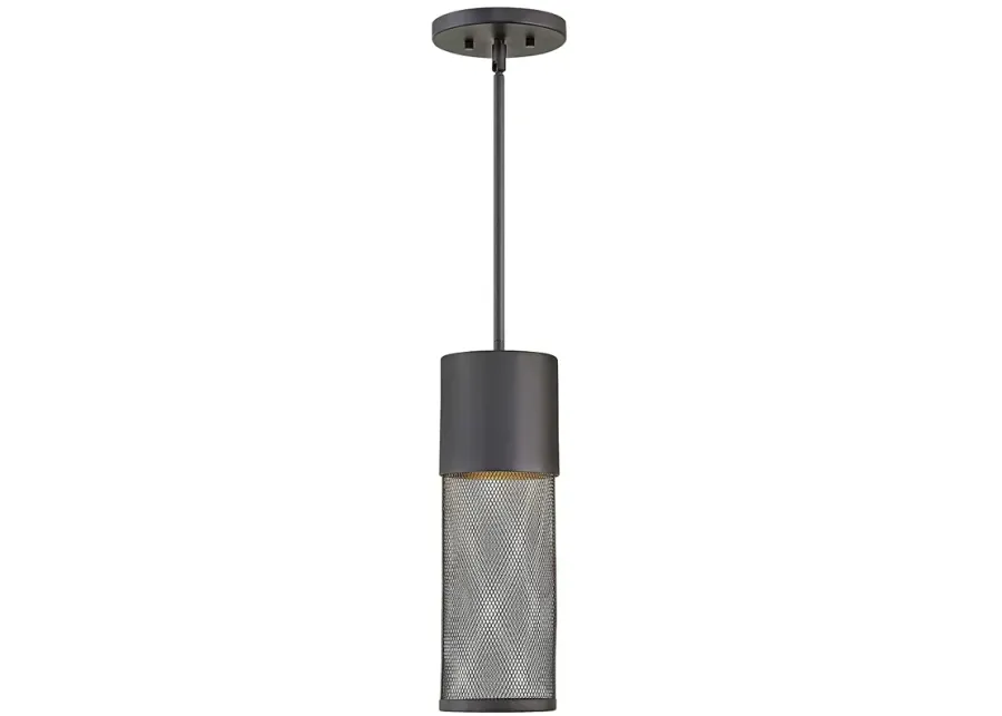 Aria 15 3/4"H Black Cylindrical LED Outdoor Hanging Light