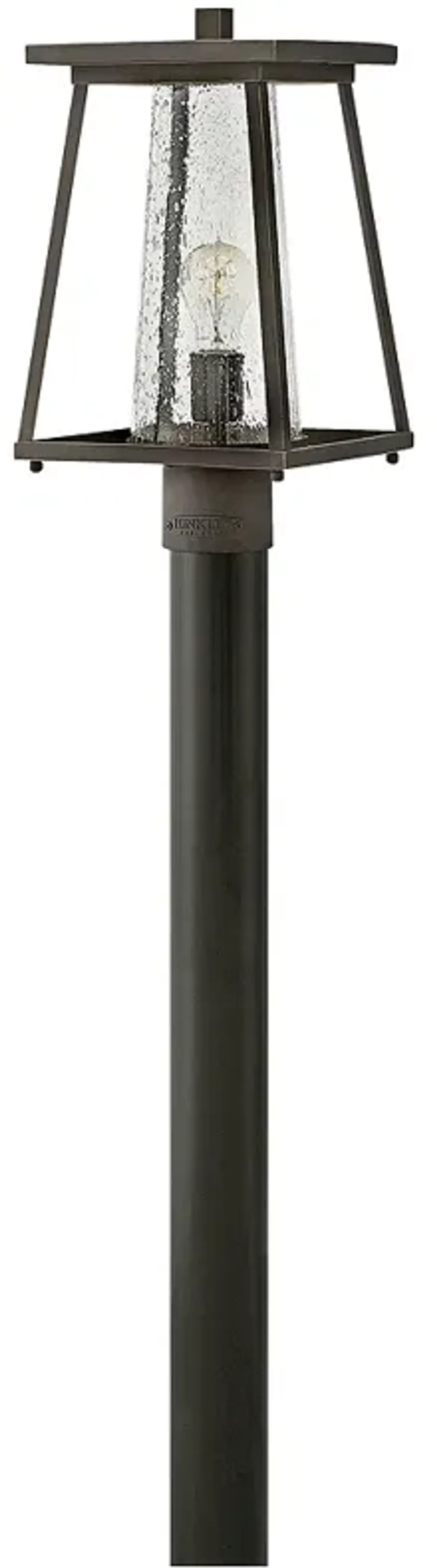 Burke 16"H Rubbed Bronze and Clear Glass Outdoor Post Light