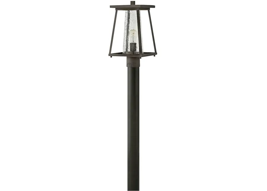 Burke 16"H Rubbed Bronze and Clear Glass Outdoor Post Light