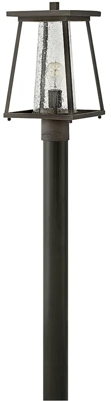 Burke 16"H Rubbed Bronze and Clear Glass Outdoor Post Light