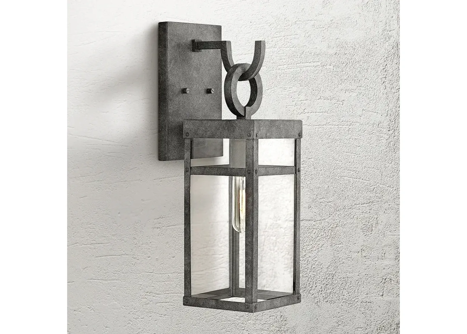 Hinkley Porter 18 1/2" High Rectangular Aged Zinc Outdoor Wall Light