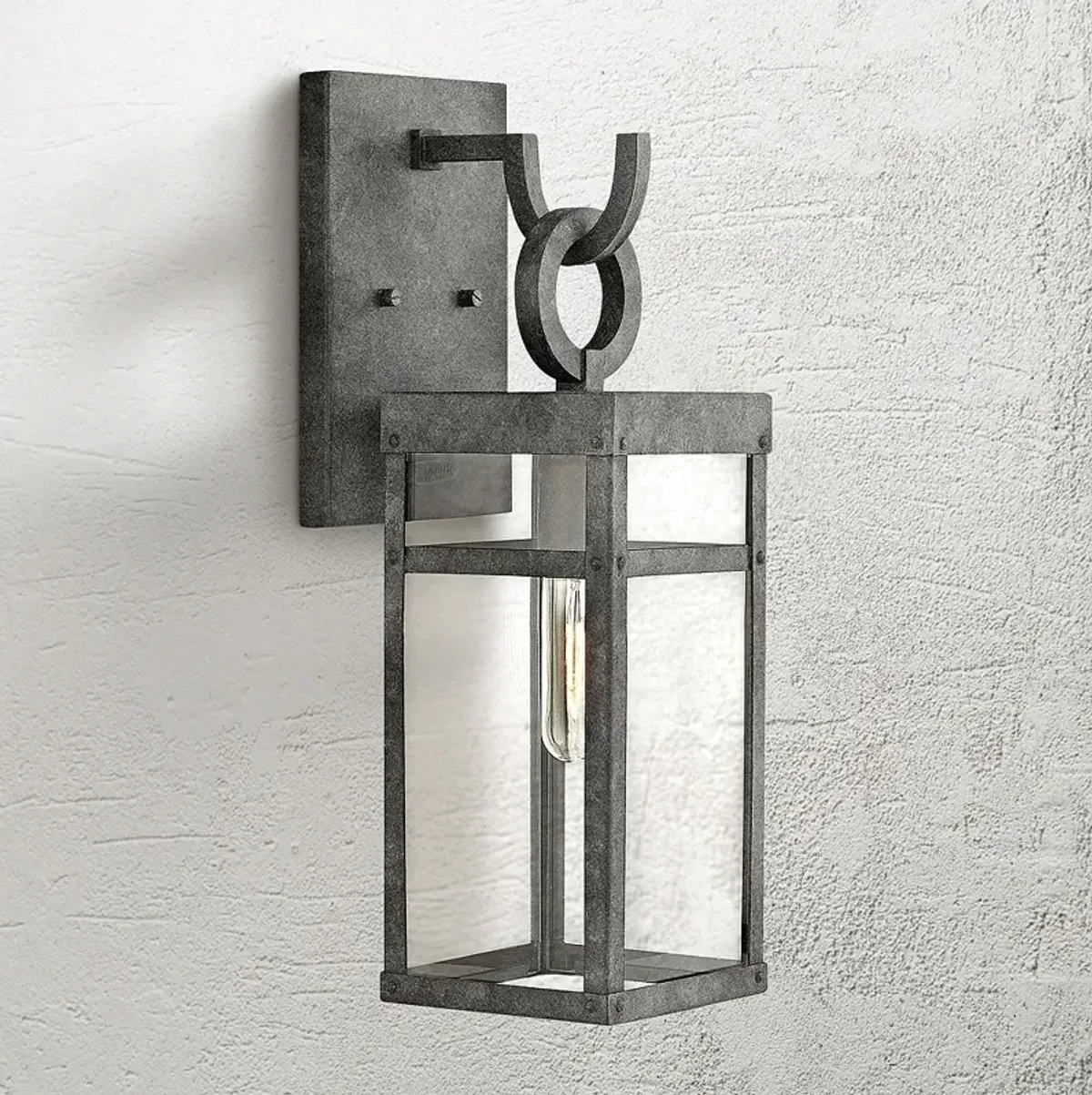 Hinkley Porter 18 1/2" High Rectangular Aged Zinc Outdoor Wall Light