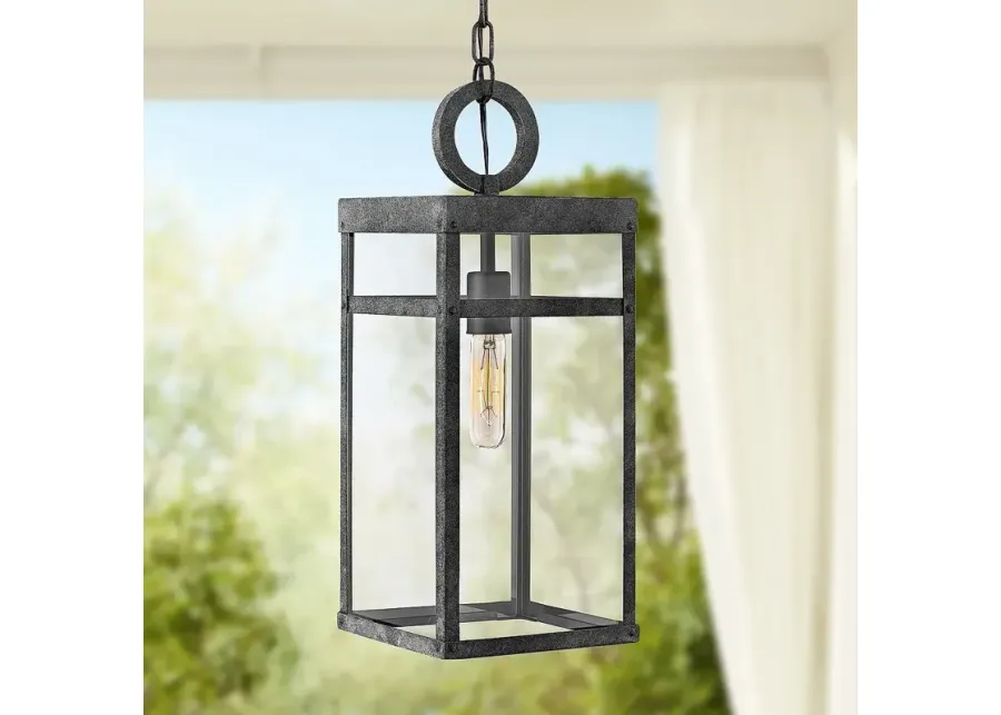 Hinkley Porter 19" High Aged Zinc Outdoor Hanging Light