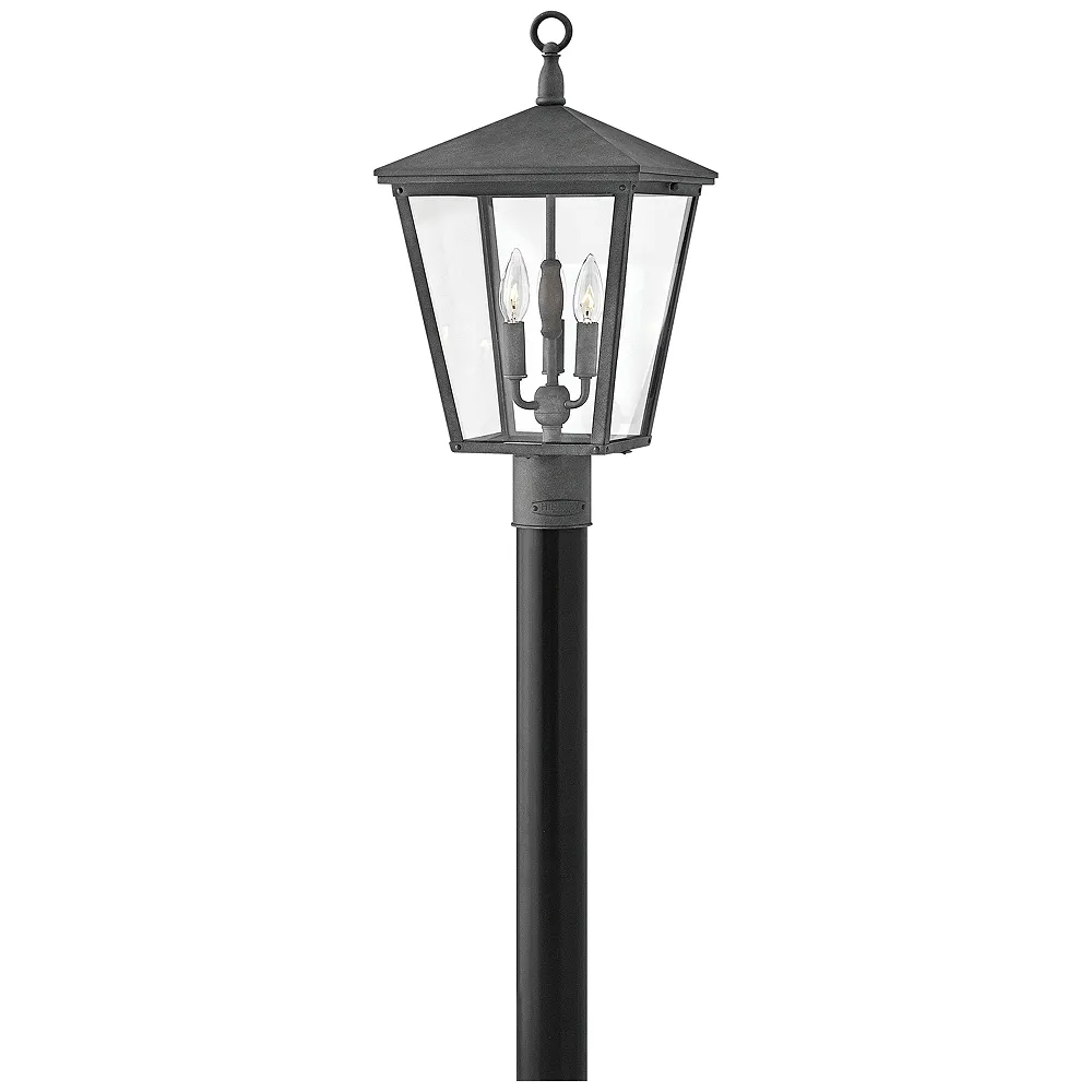 Hinkley Trellis 21"H Aged Zinc 3-Light Outdoor Post Light