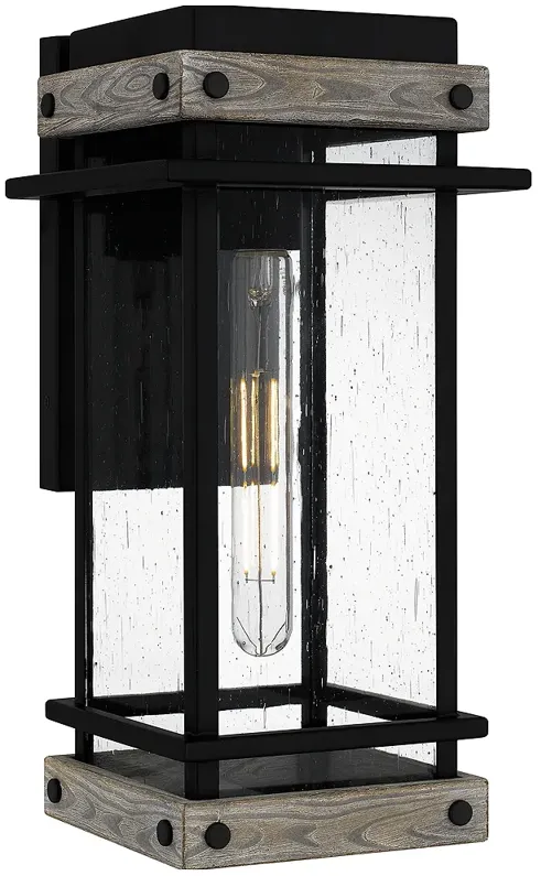 Strader 1-Light Matte Black Outdoor Wall Lantern