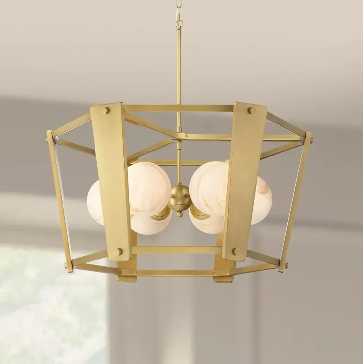 Minka-Lavery Shimmer 6-Light 30.75-in Legacy Brass Indoor Pendant