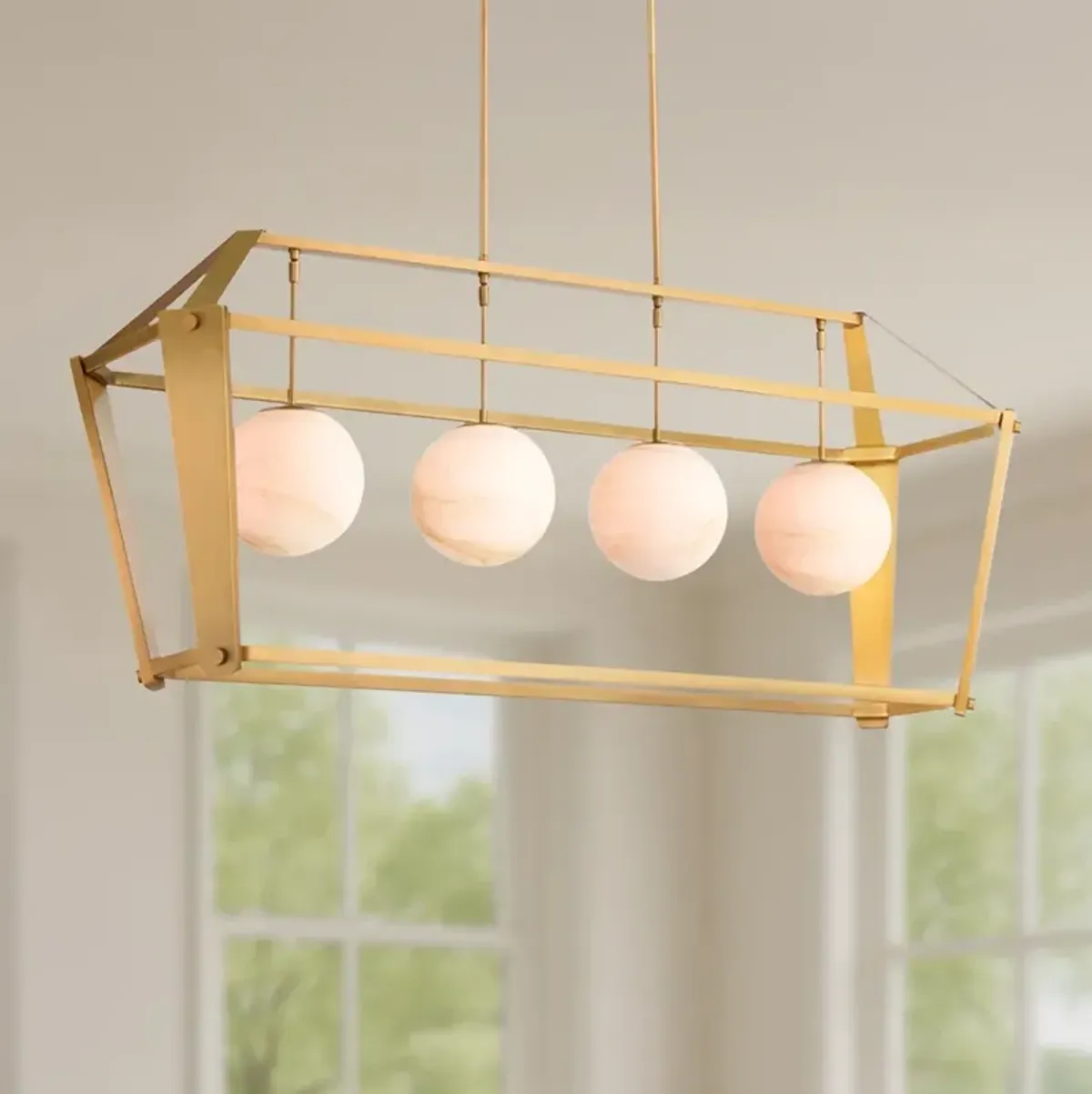 Minka-Lavery Shimmer 4-Light 48-in Legacy Brass Indoor Island Chandelier