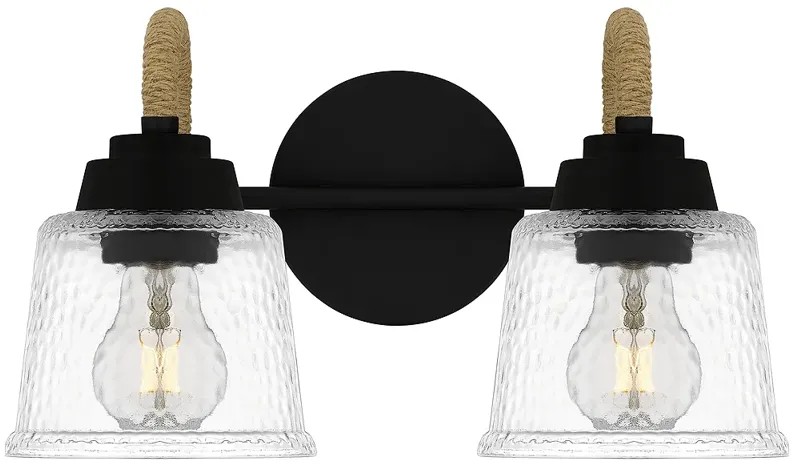 Seabreeze 2-Light Matte Black Bath Light