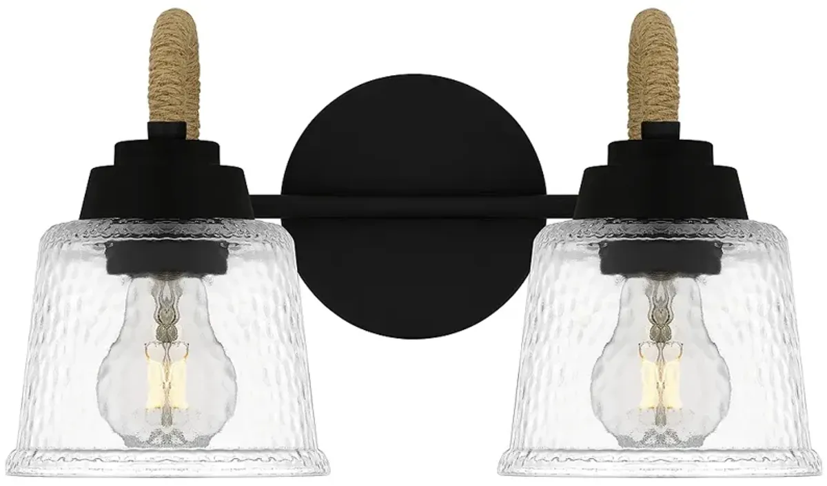 Seabreeze 2-Light Matte Black Bath Light