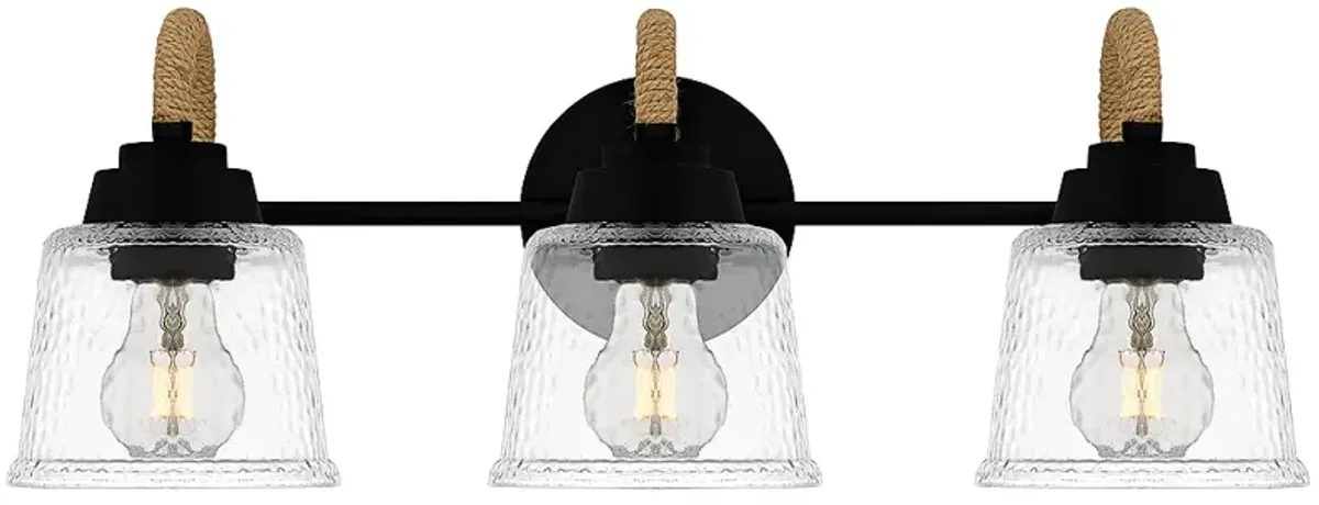Quoizel Seabreeze 22 1/2"W Matte Black 3-Light Bath Light
