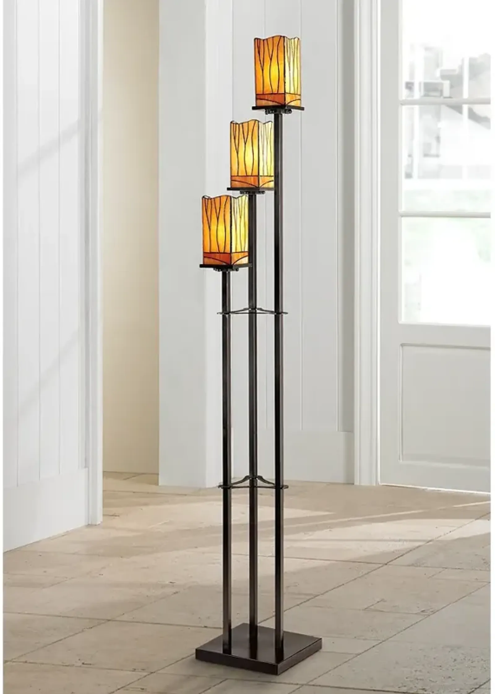 Robert Louis Tiffany Sedona 72" Tiffany-Style 3-Tier Floor Lamp