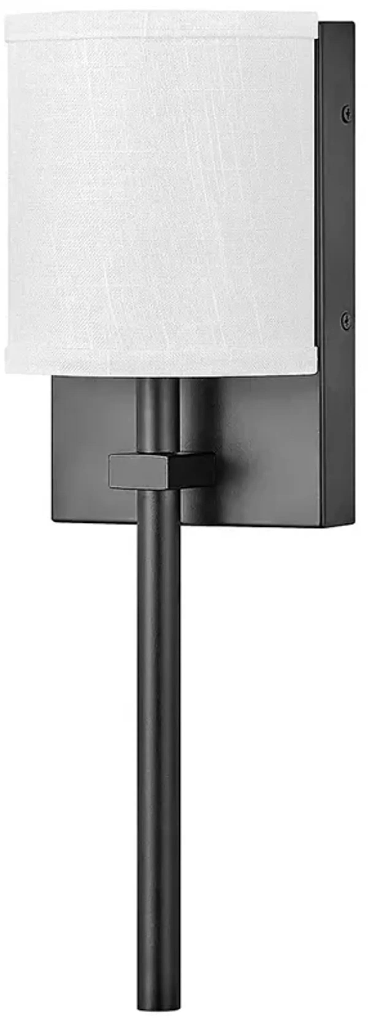 Avenue 8 1/2" High Black with Fabric Shade Wall Sconce