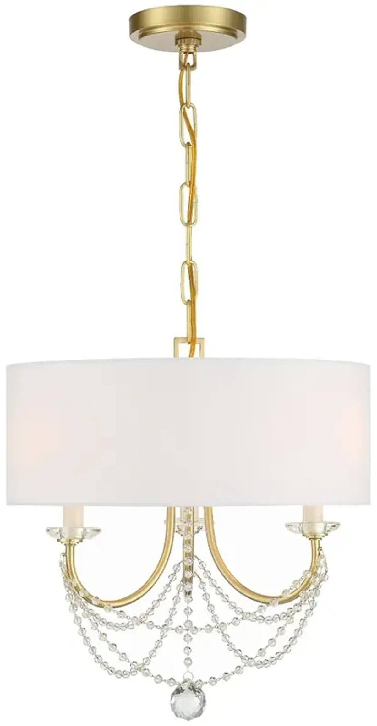 Delilah 3 Light Aged Brass Mini Chandelier