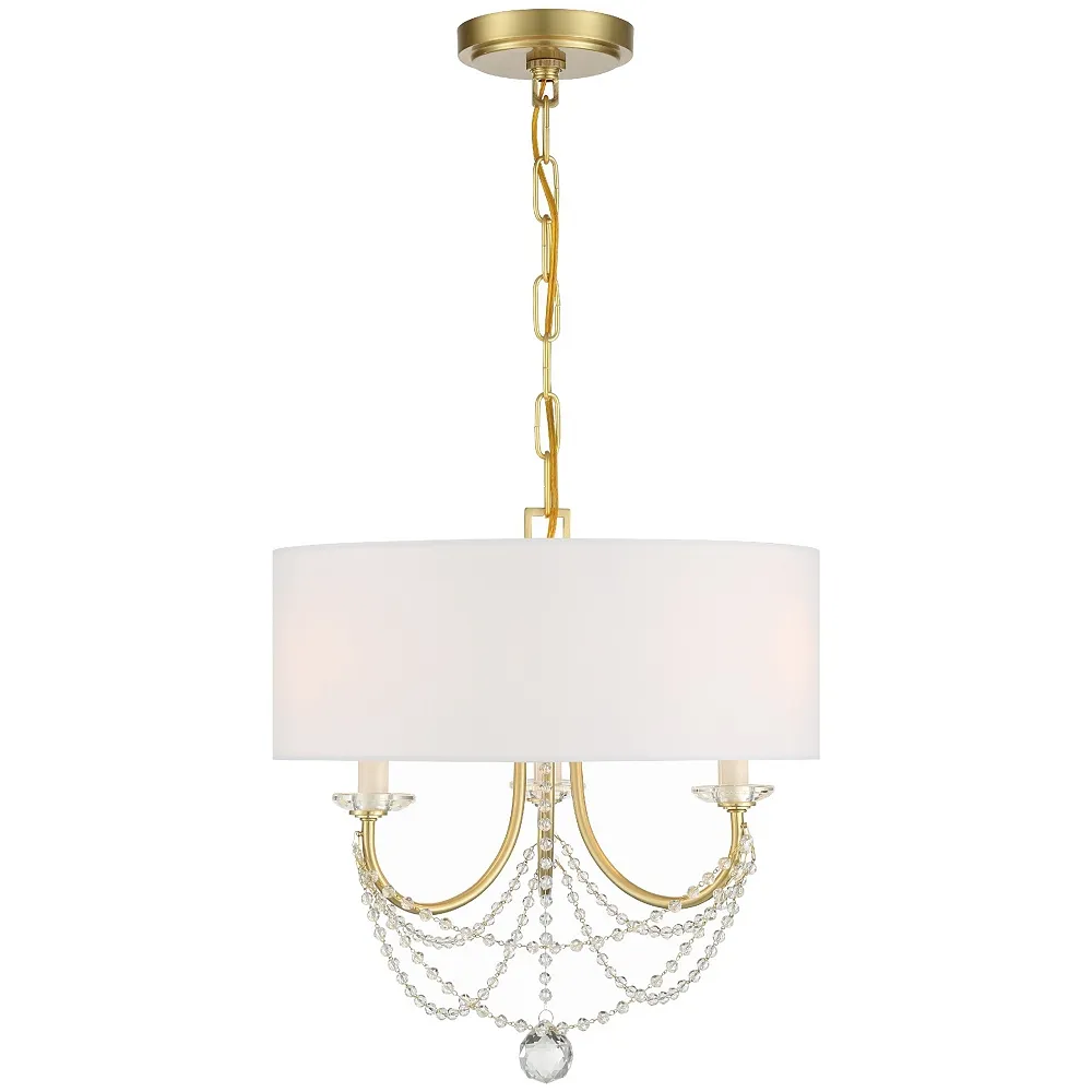 Delilah 3 Light Aged Brass Mini Chandelier