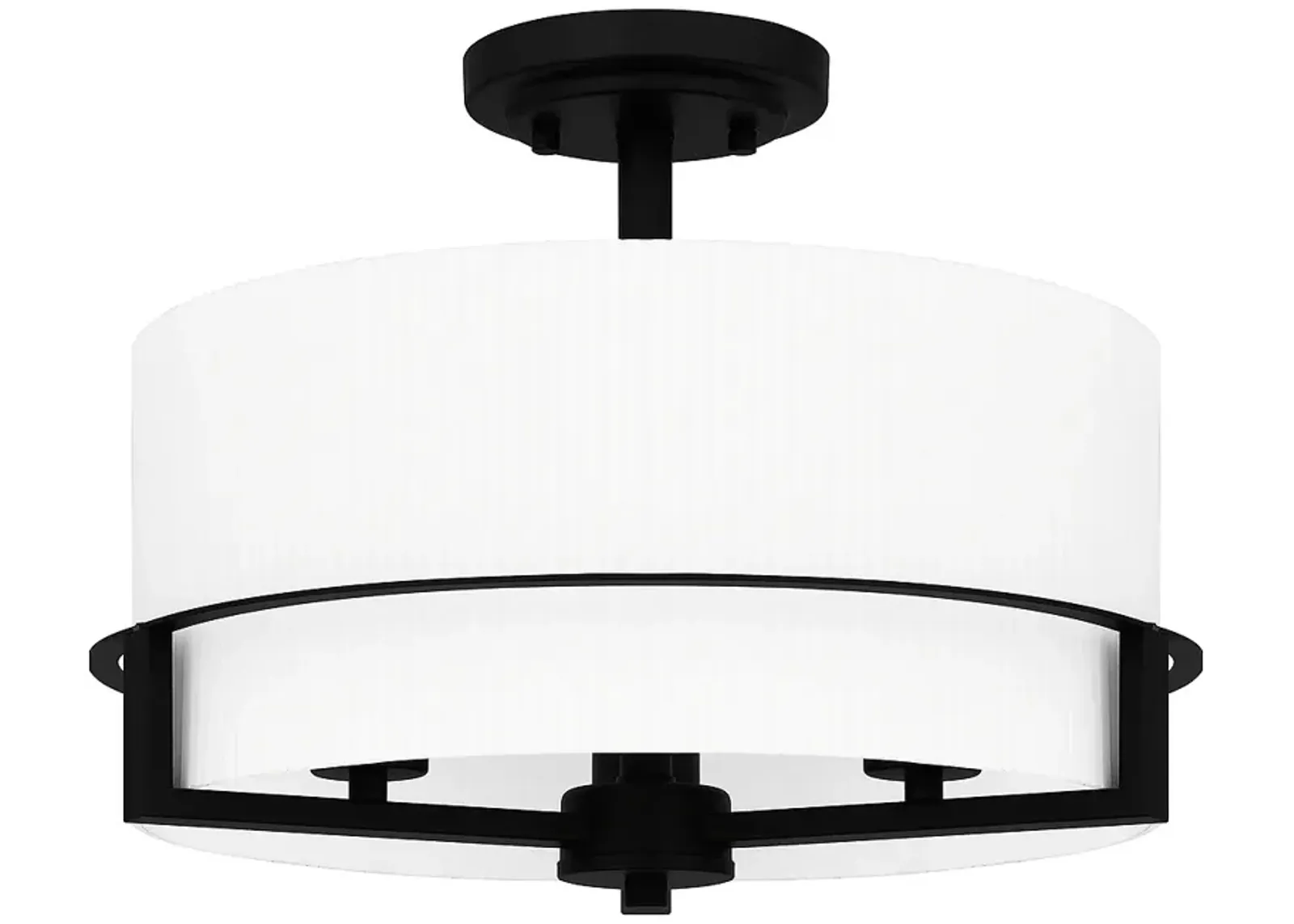 Seymour 3-Light Matte Black Semi-Flush Mount Light