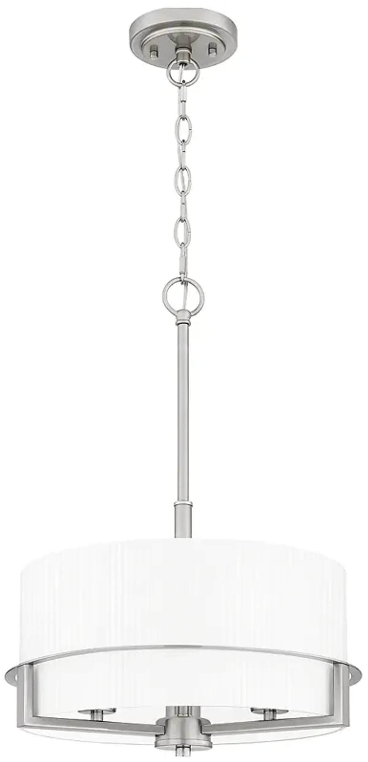 Quoizel Seymour 15" Wide Brushed Nickel Drum Pendant Light