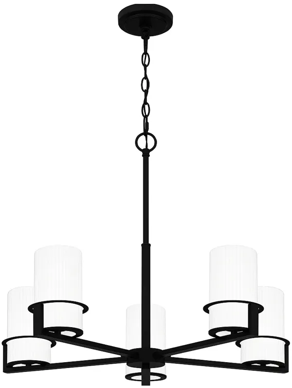 Quoizel Seymour 27" Wide 5-Light Modern Matte Black Chandelier