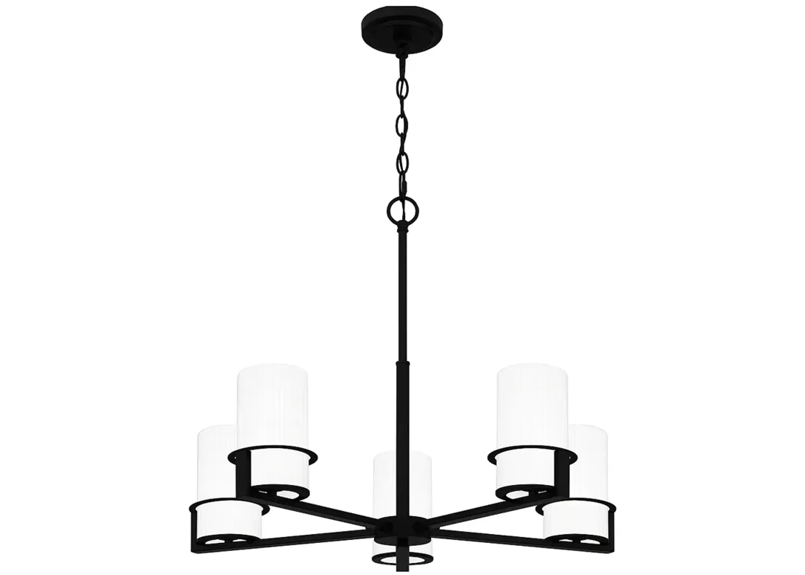 Quoizel Seymour 27" Wide 5-Light Modern Matte Black Chandelier