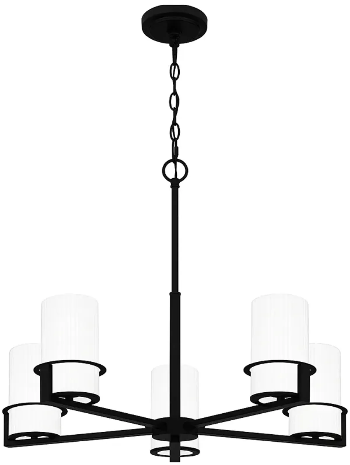 Quoizel Seymour 27" Wide 5-Light Modern Matte Black Chandelier