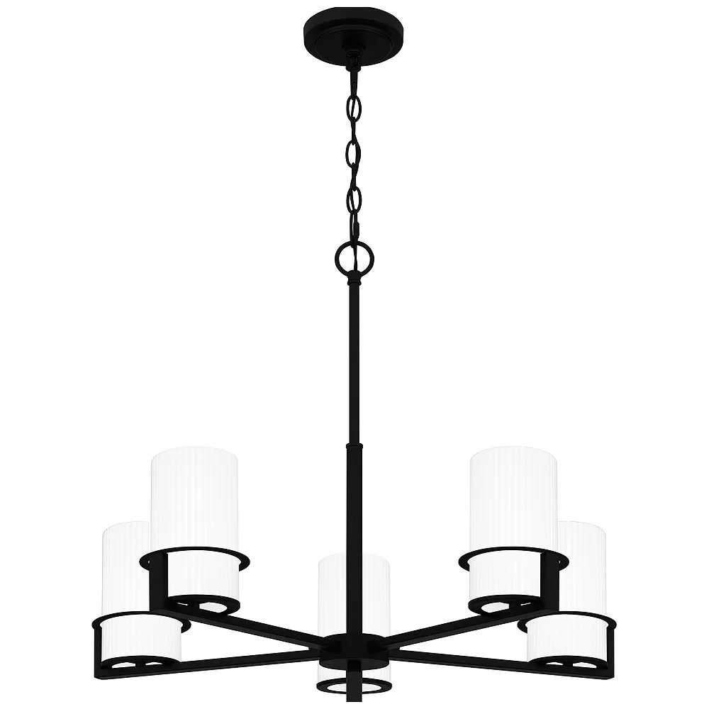 Quoizel Seymour 27" Wide 5-Light Modern Matte Black Chandelier