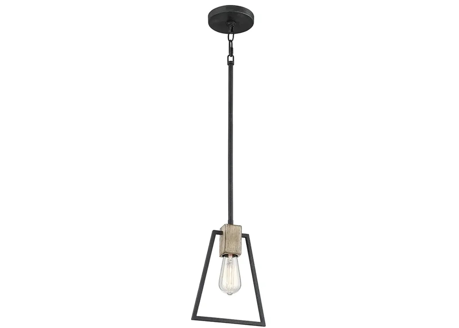 Brockton 8-in W Grey Ash Mini Pendant