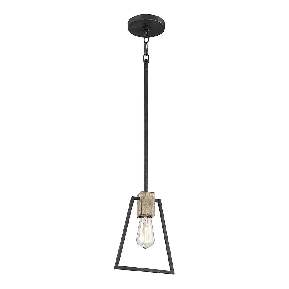 Brockton 8-in W Grey Ash Mini Pendant