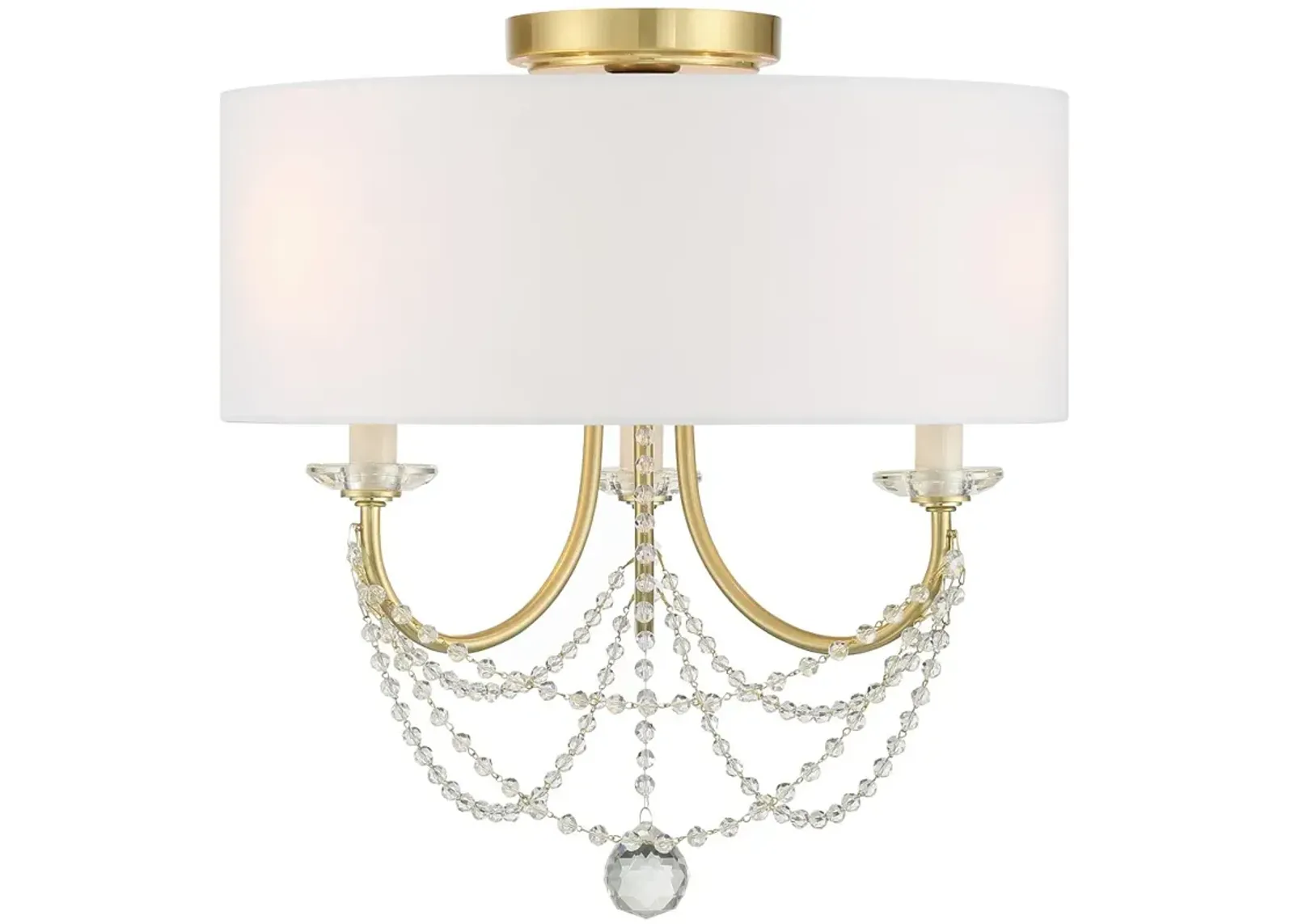 Delilah 3 Light Aged Brass Ceiling Mount