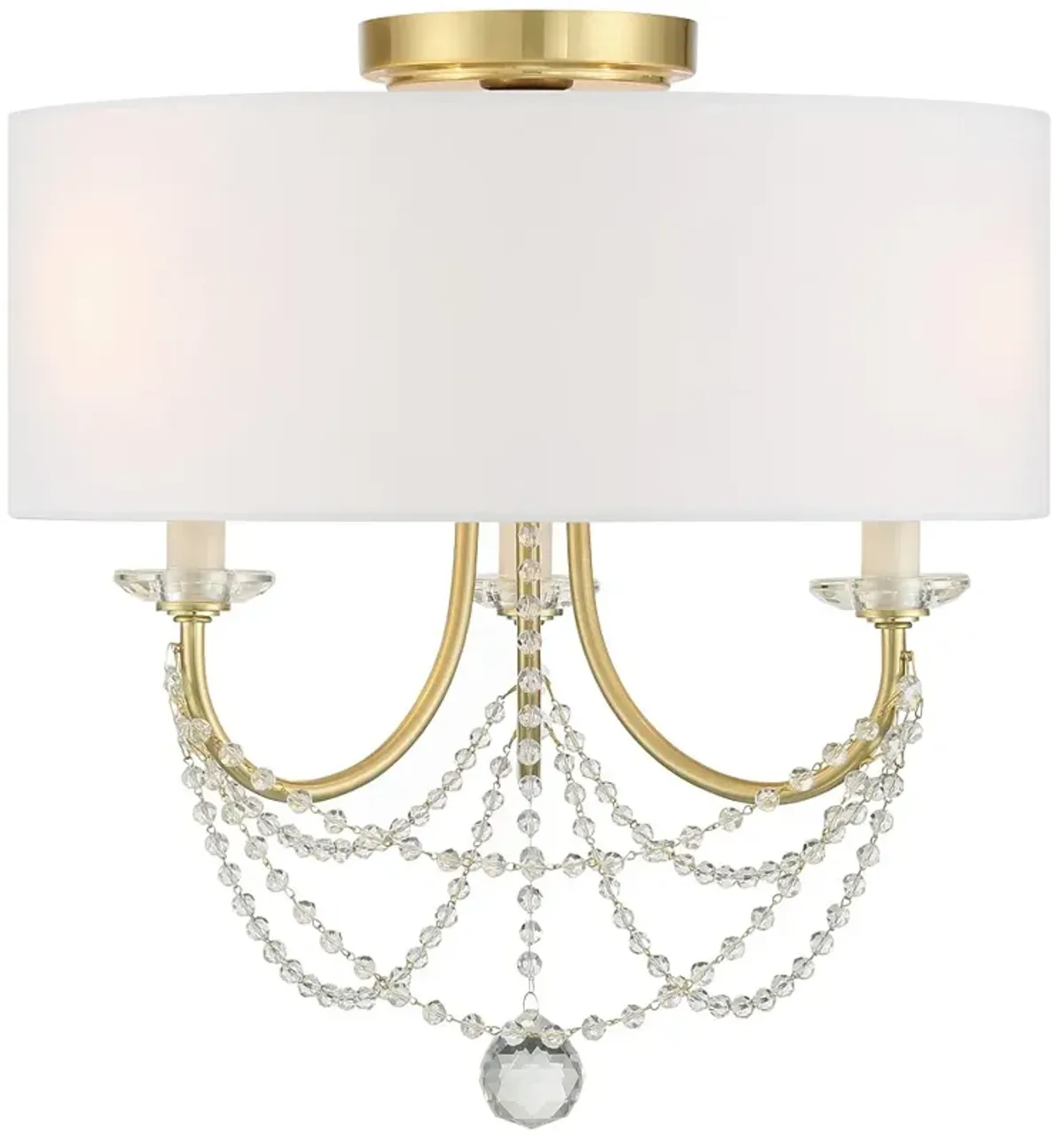 Delilah 3 Light Aged Brass Ceiling Mount