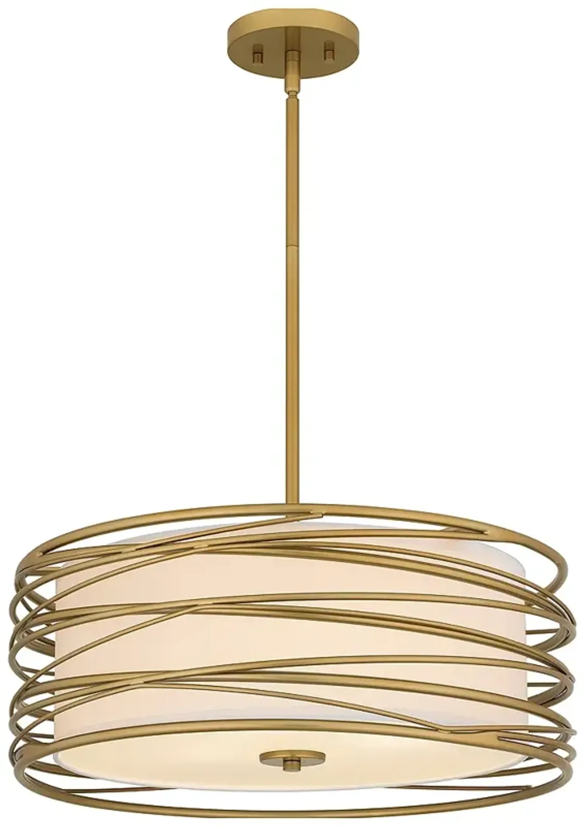 Spiral 3-Light Light Gold Pendant Light