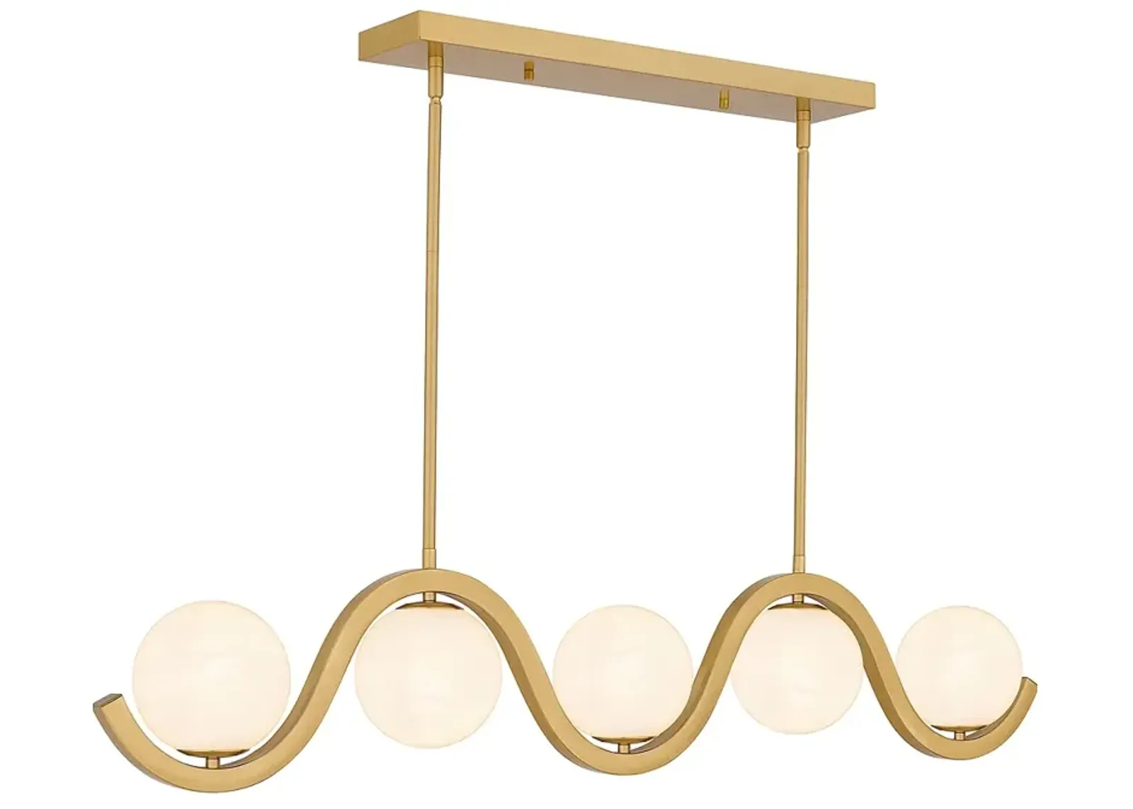 Spherical 5-Light Aged Brass Island Light