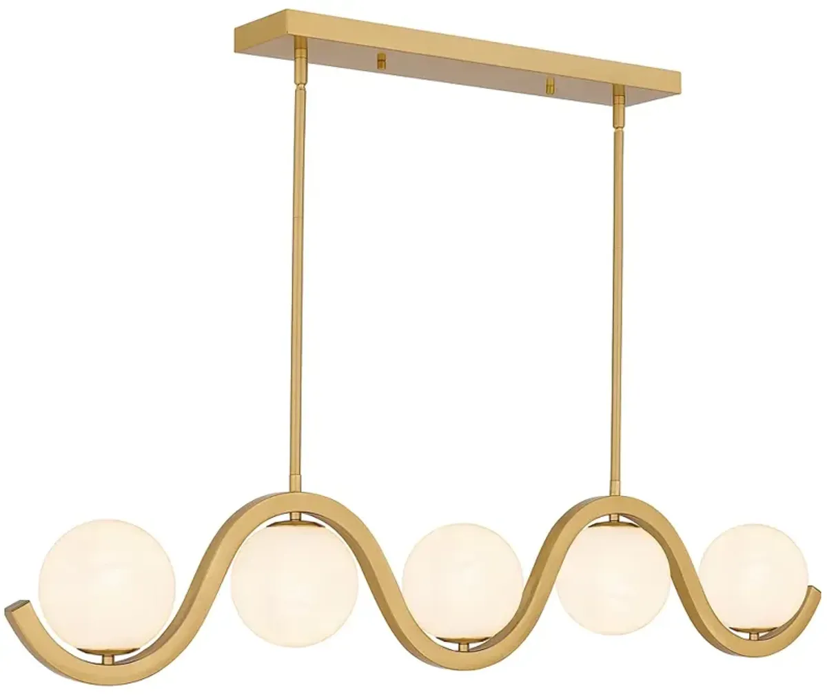 Spherical 5-Light Aged Brass Island Light