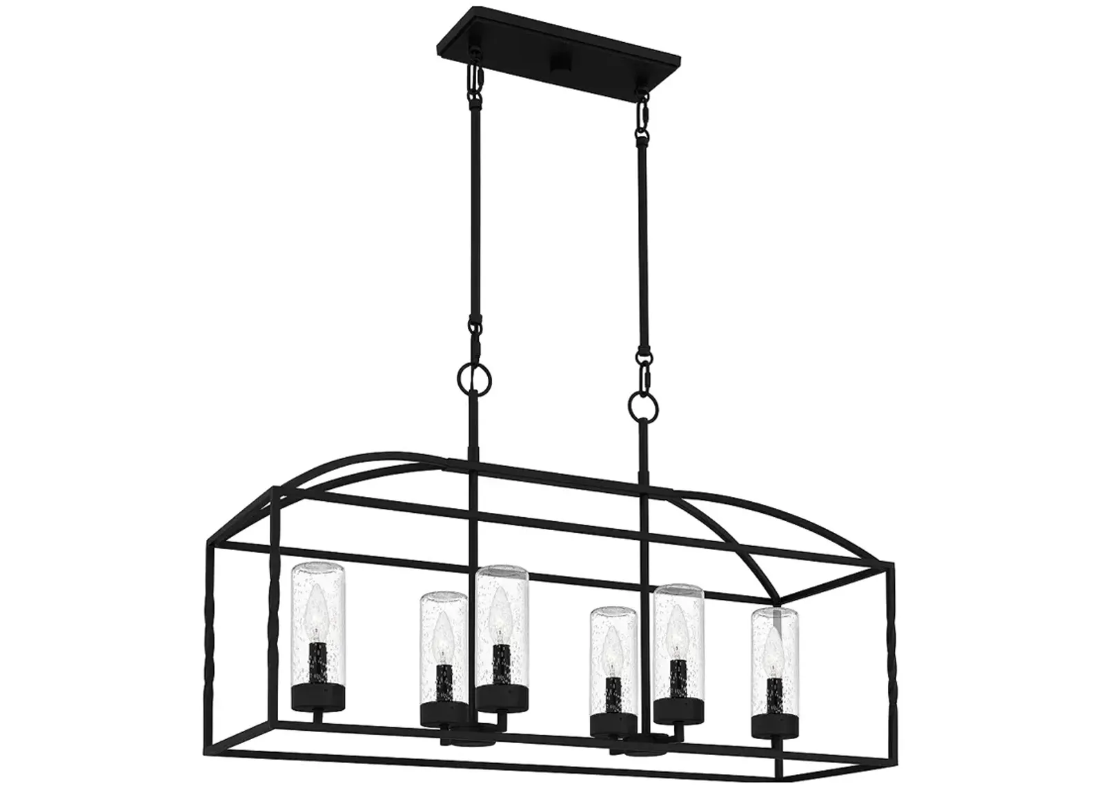 Thatcher 6-Light Earth Black Outdoor Linear Chandelier