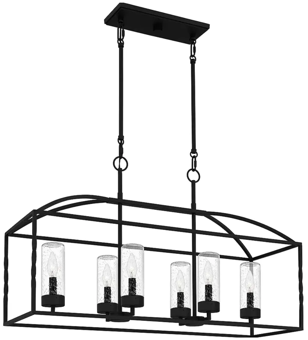 Thatcher 6-Light Earth Black Outdoor Linear Chandelier