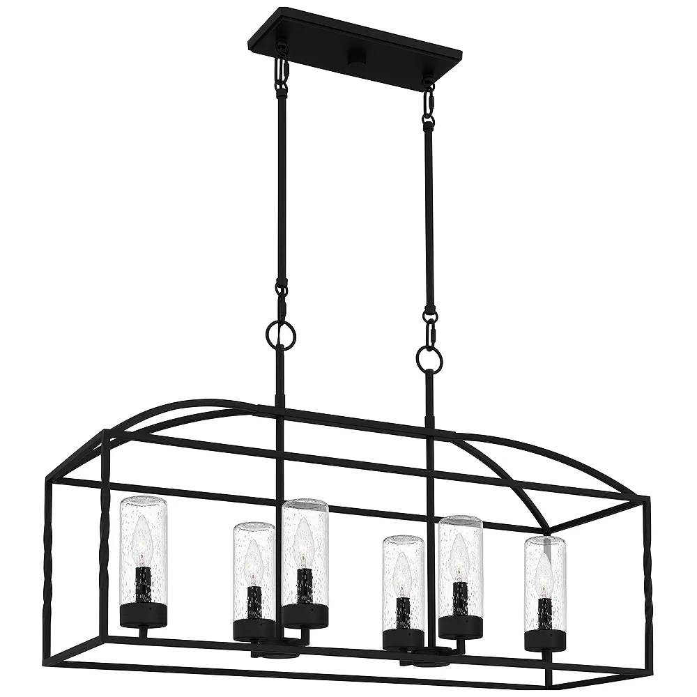 Thatcher 6-Light Earth Black Outdoor Linear Chandelier