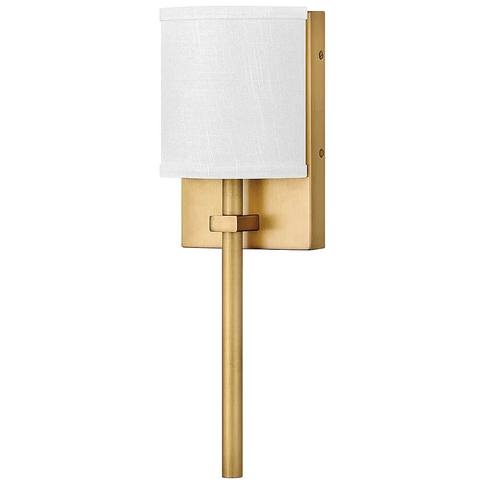 Avenue 8 1/2" High Brass with Fabric Shade Wall Sconce