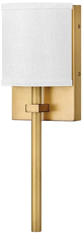 Avenue 8 1/2" High Brass with Fabric Shade Wall Sconce