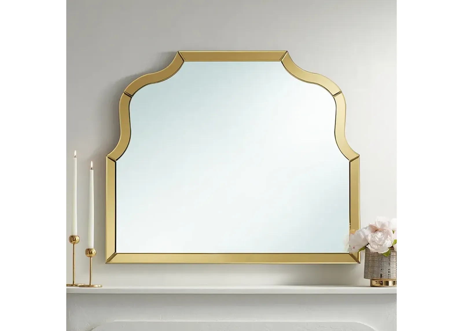 Artois Gold 31 1/2" x 37 1/2" Arch Top Wall Mirror