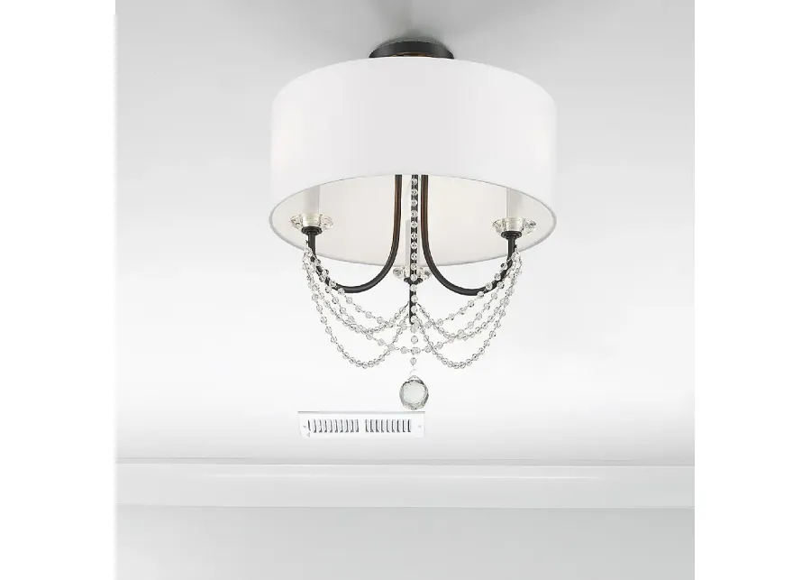 Crystorama Delilah 15 3/4"W Matte Black 3-Light Chandelier