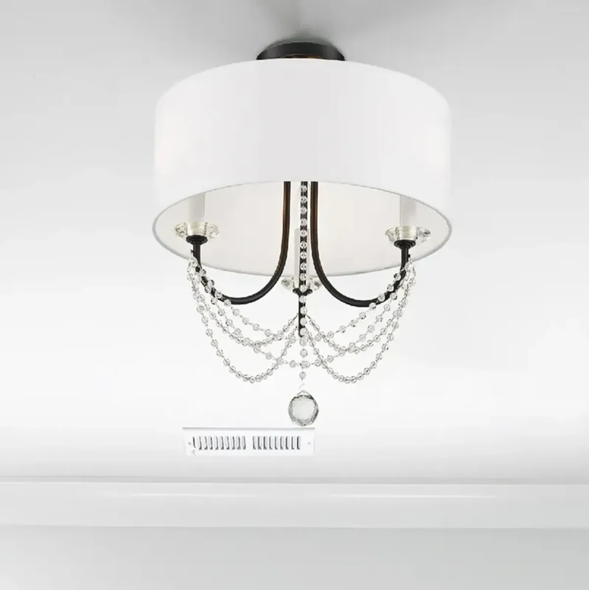 Crystorama Delilah 15 3/4"W Matte Black 3-Light Chandelier