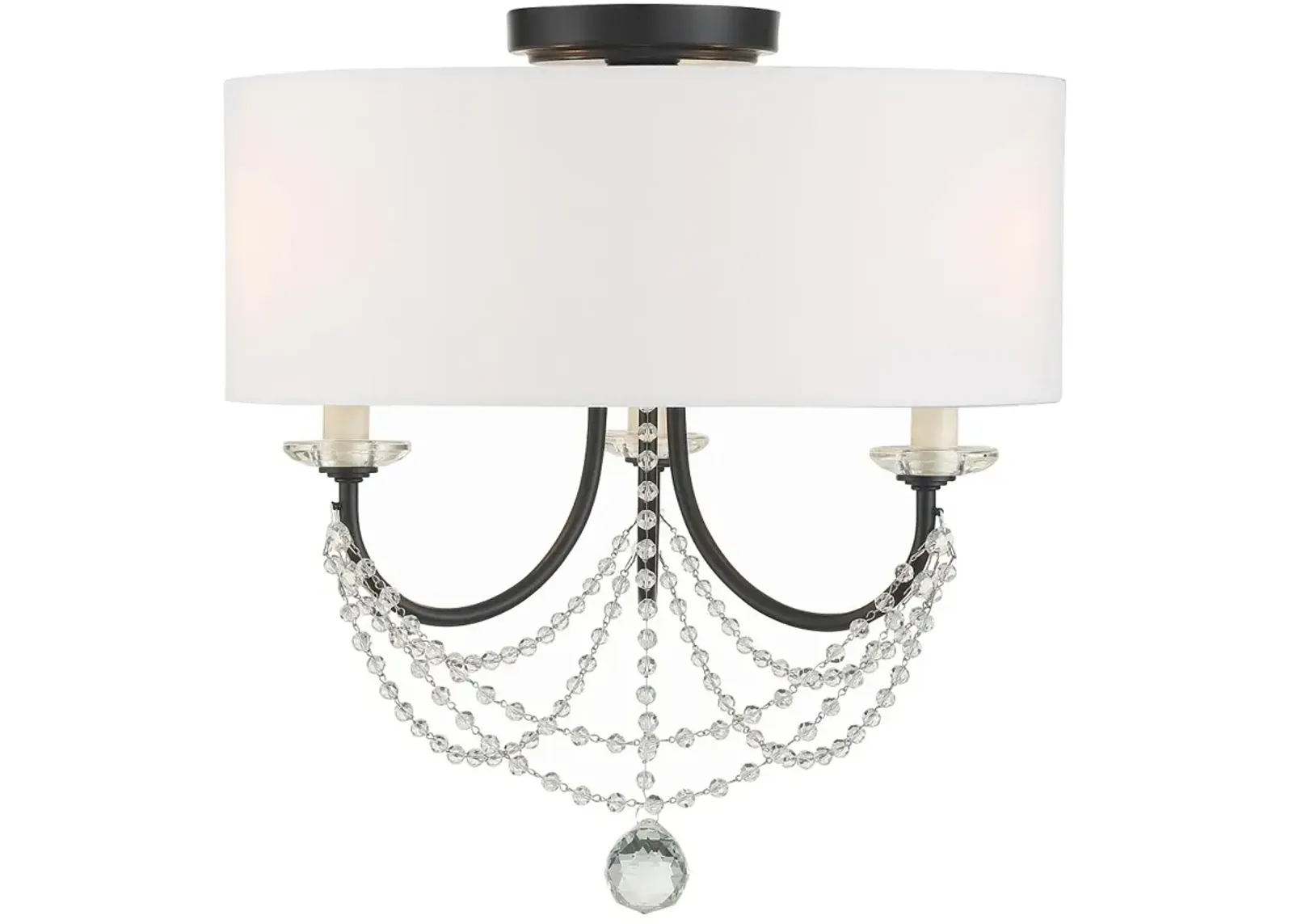 Delilah 3 Light Matte Black Ceiling Mount