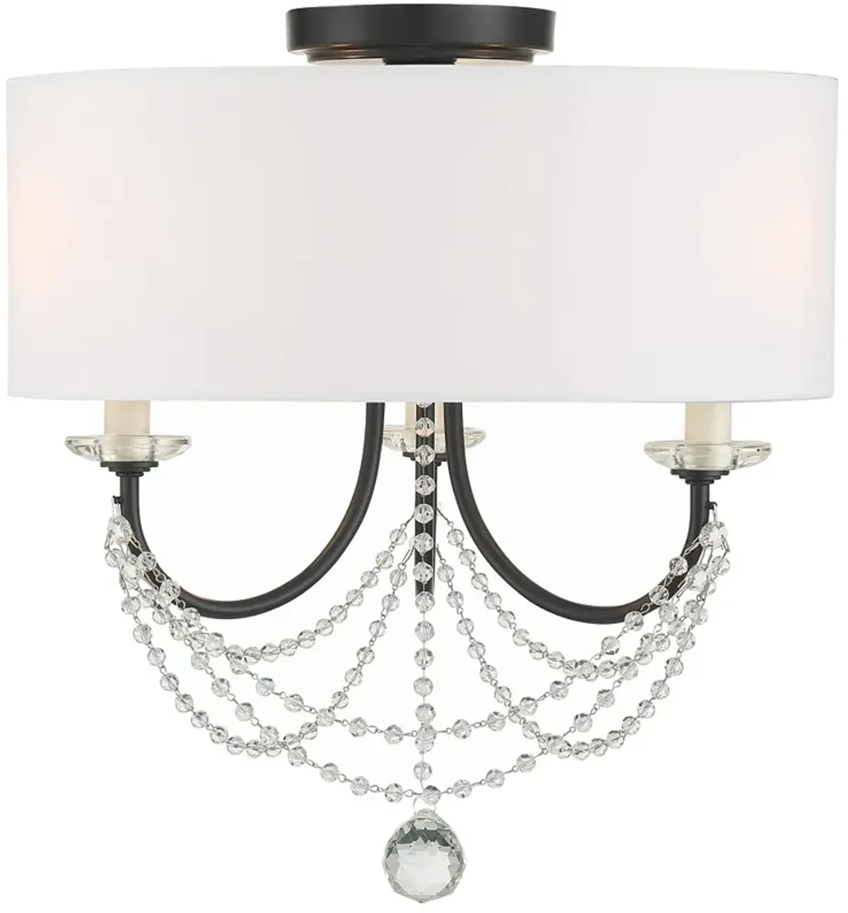 Delilah 3 Light Matte Black Ceiling Mount