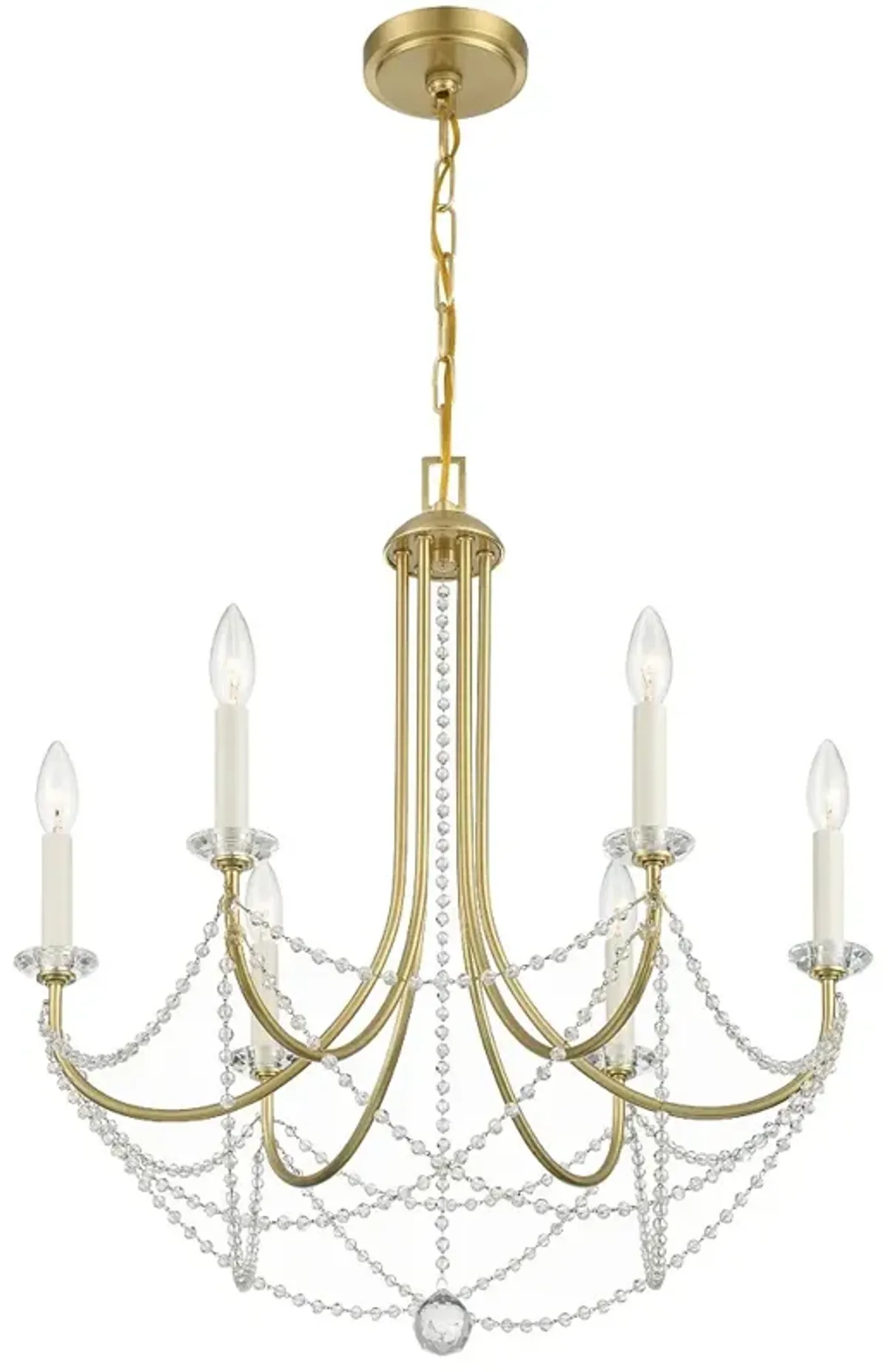 Crystorama Delilah 24" Wide Antique Brass 6-Light Chandelier