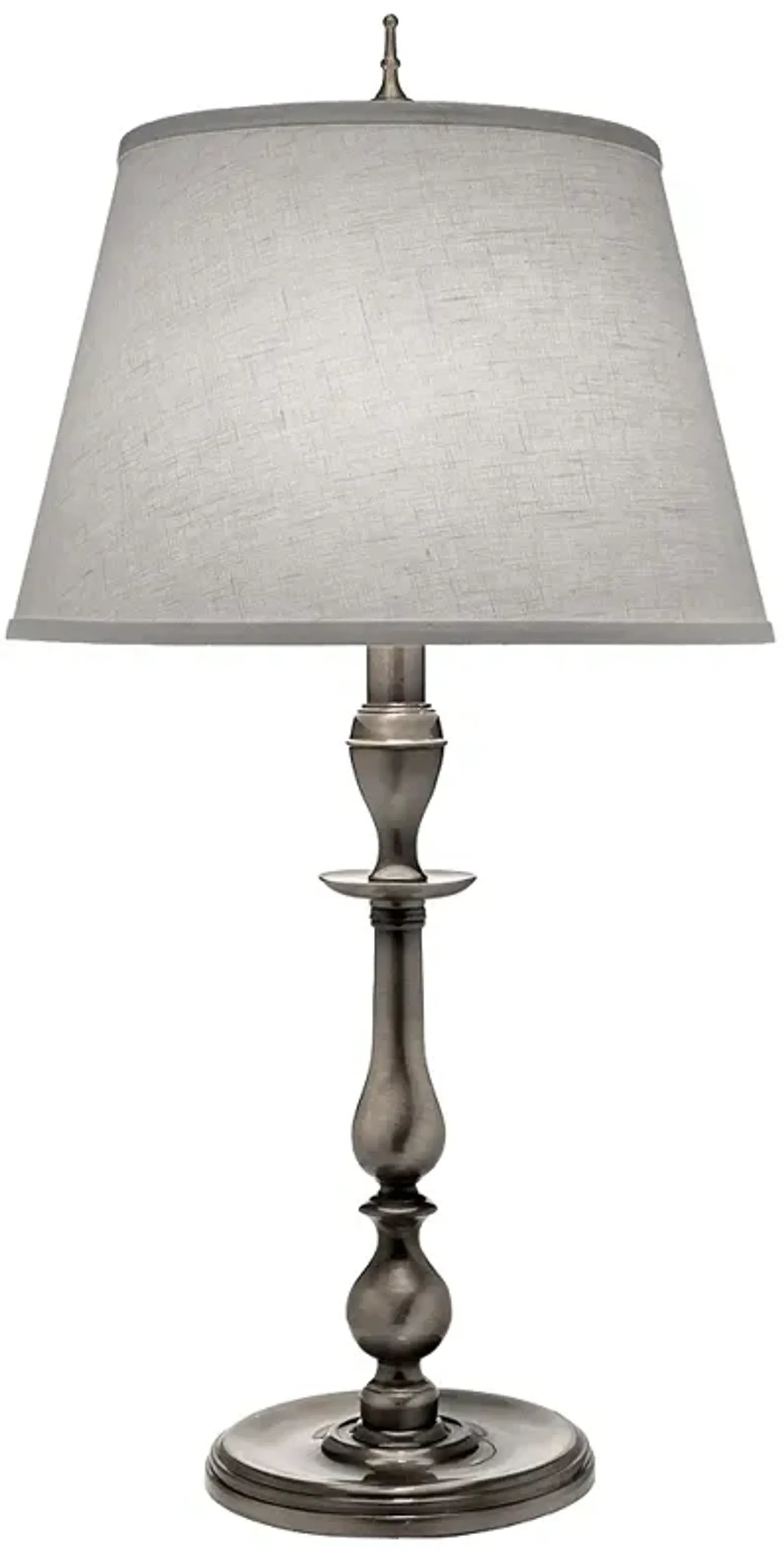 30" Antique Nickel Candlestick Table Lamp